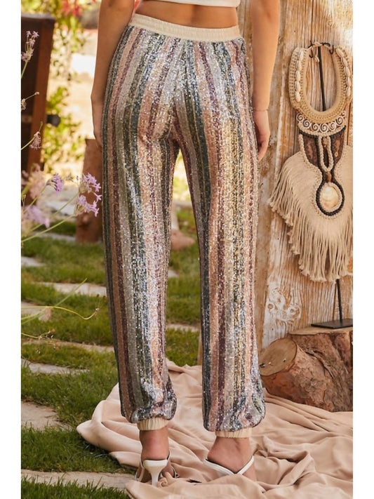 Main Strip - Sequin Striped Pant