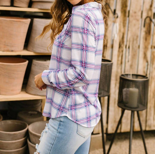 Happy Plaid Button-Down Shirt