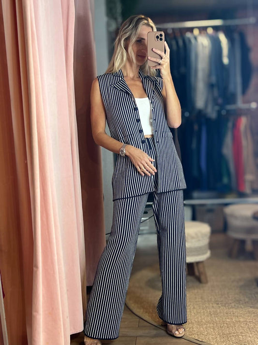 Aurora - Carly Striped Vest and Pants Set