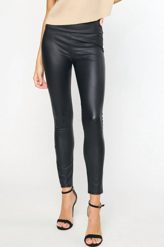 Entro - Faux Leather High Waisted Leggings