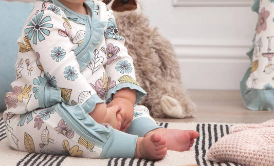 Tesa Babe - Baby Girl Mother Nature Zippered Long Sleeve Romper