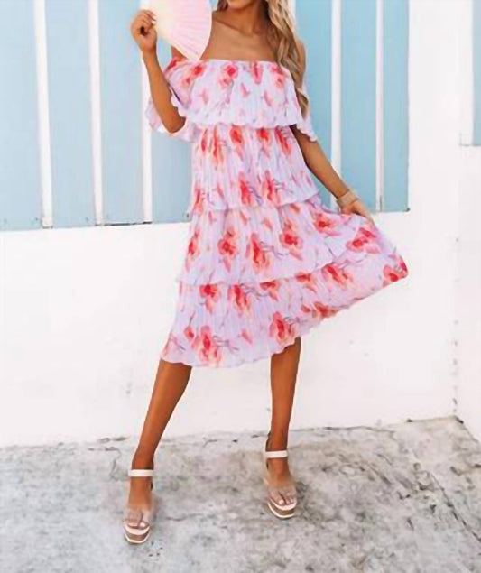 Entro - Pleated Floral Midi Dress