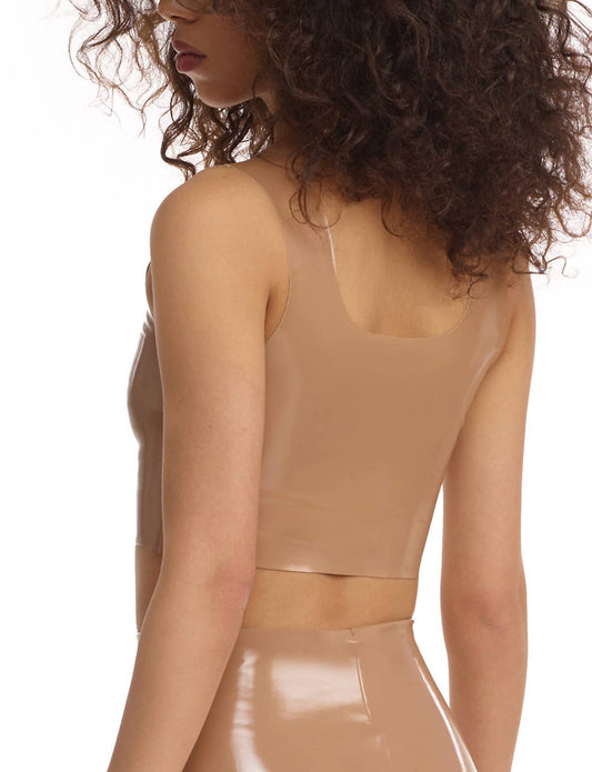 Commando - Faux Patent Leather Crop Top