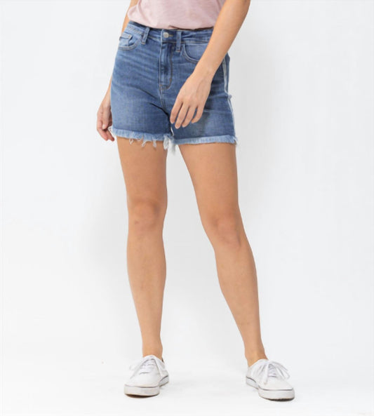 Judy Blue - Side Seam Fray Detail Cut Off Shorts