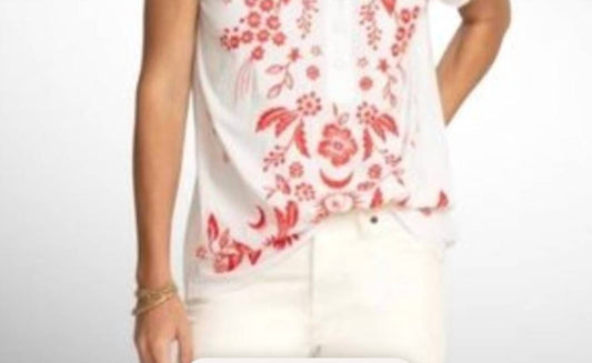 Johnny Was - oleander button neck linen tee