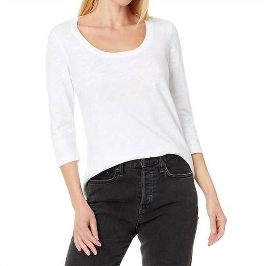 Mododoc - U-neck Quater Sleeve Fine Tee