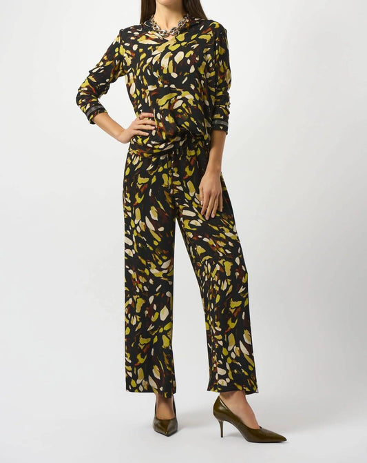 Joseph Ribkoff - Animal Print Wide Leg Pants