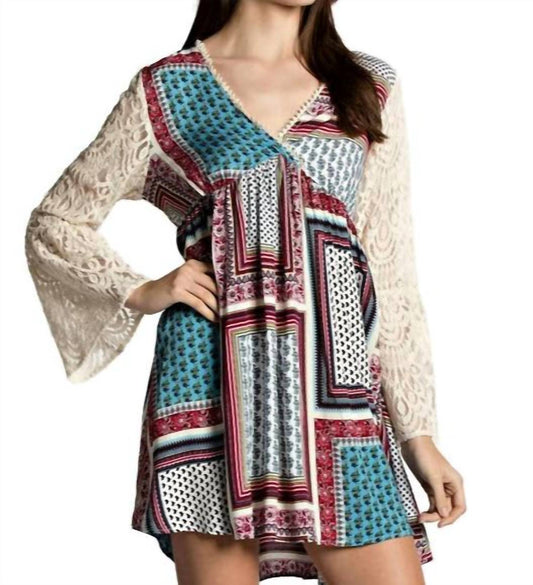 Kori - Hanky Border Print Lace Dress