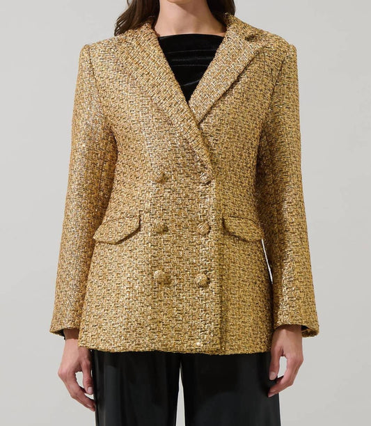 Sugarlips - Tamary Tweed Vesta Collared Blazer
