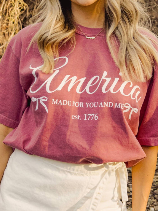 Livylu - Made For You and Me America Bows Tee