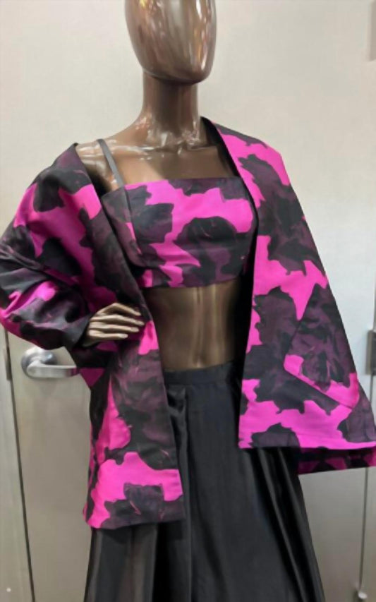 Zinzane - Zinzane Abstract Floral Bandeau and Jacket Set