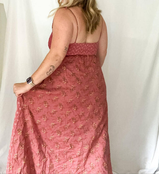 Davi & Dani - Muse Floral Lace Patchwork Maxi Slip Dress