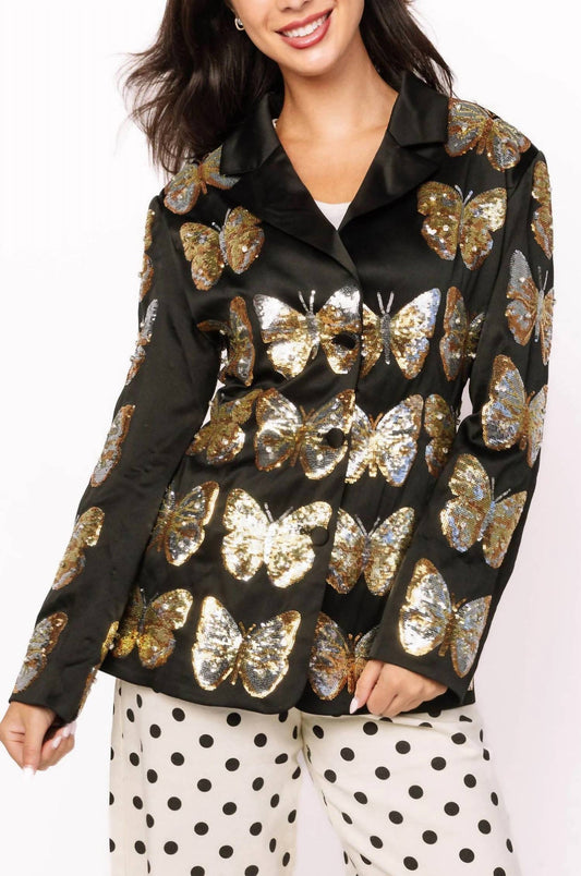 Queen Of Sparkles - Sequin Butterfly Blazer