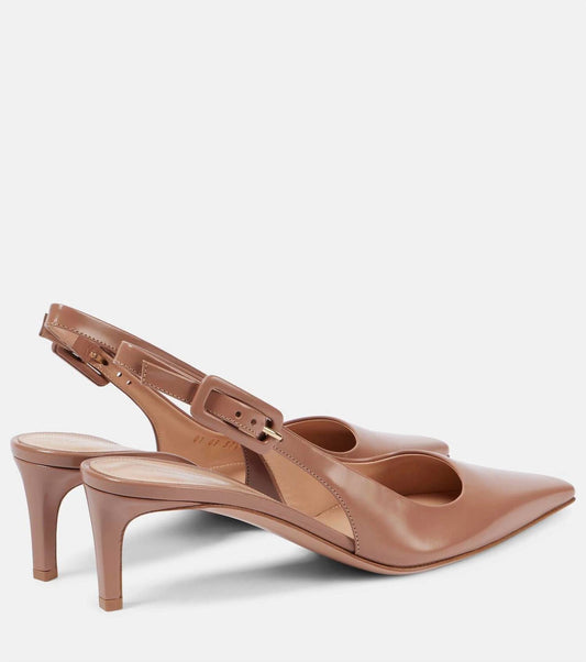 Gianvito Rossi - Women's Lindsay 55 Patent Leather Slingback Pumps