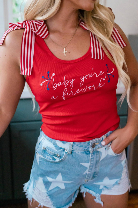 Peach Love - Firework Tank Top