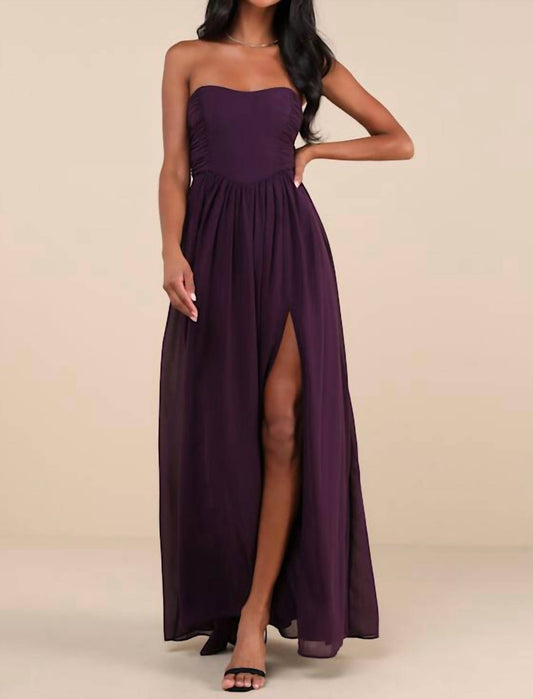 Lulus - Luxe Favorite Strapless Ruched Maxi Dress