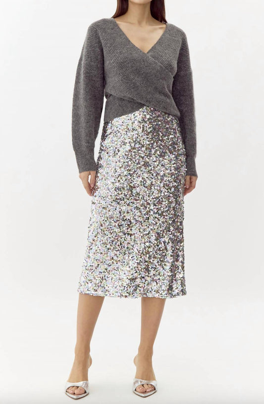 Greylin - Lacey Sequins Midi Skirt