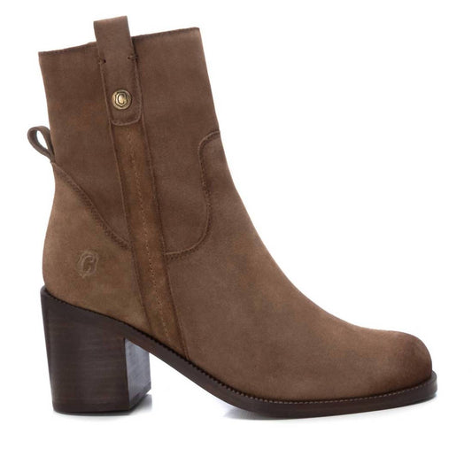 Xti - Women's Suede Block Heel Booties