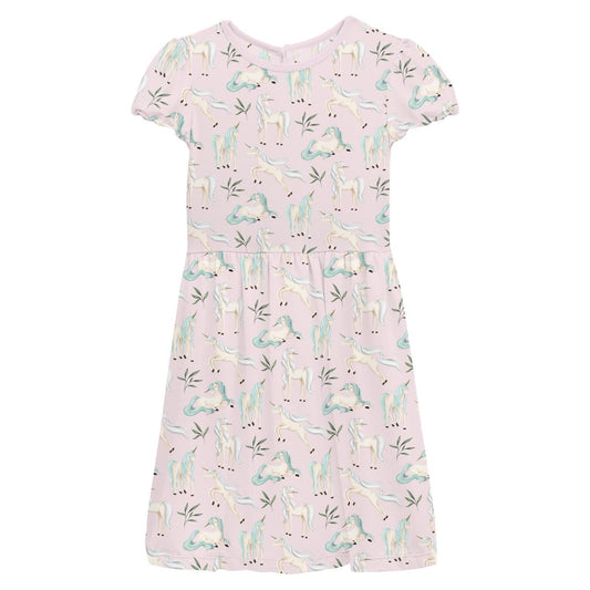 Kickee - Baby Girl's Flutter Sleeve Twirl Dress