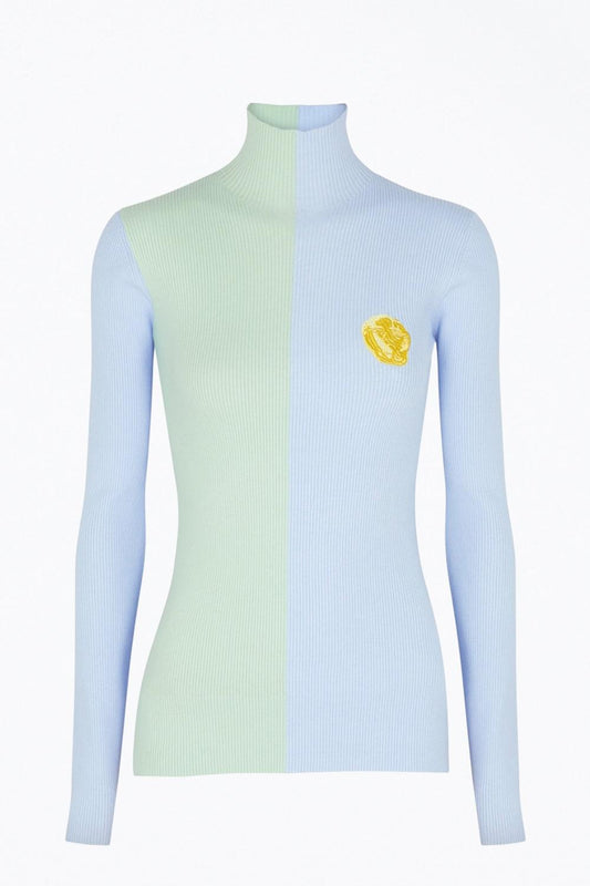 AWA RIBBED-KNIT TURTLENECK TOP