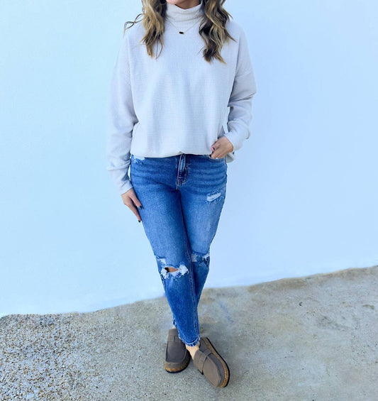 Cello - Hideaway Distressed Mom Jeans