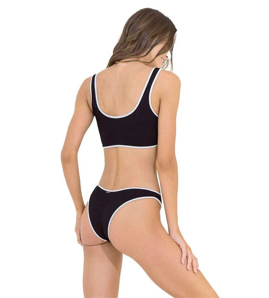 Maaji - Black Tulip Splendid High Leg Bikini Bottom