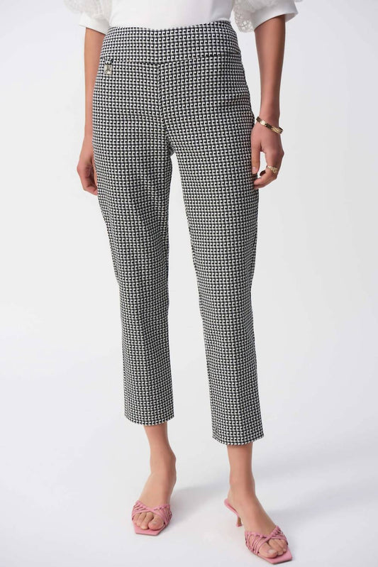 Joseph Ribkoff - Geometric Pull On Cropped Pants