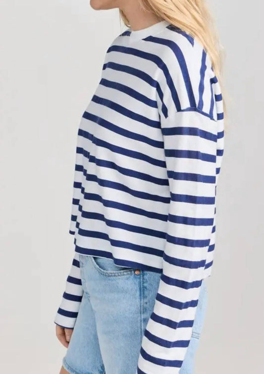 Askk Ny - Cropped Long Sleeve Stripped Tee