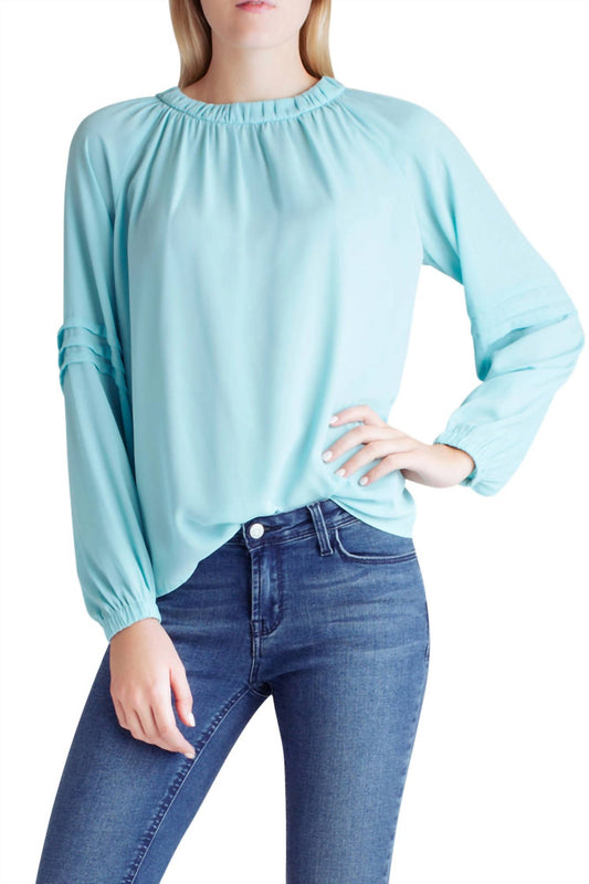Kensie - Georgette Back Neck Tie Long Sleeve Top