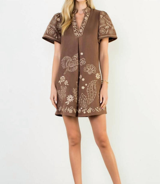 Thml - Short Sleeve Embroidered Detail Dress - Plus