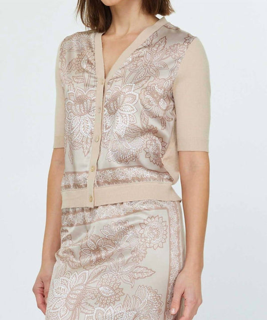 Current Air - Mixed Media Floral Paisley Cardigan