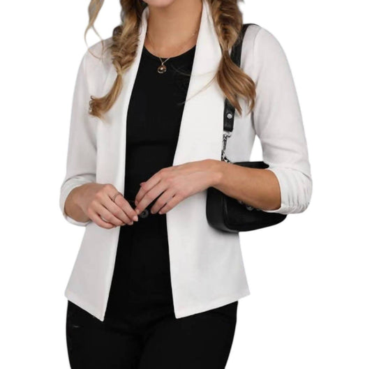 Ninexis - Shirring Detailed Open Blazer