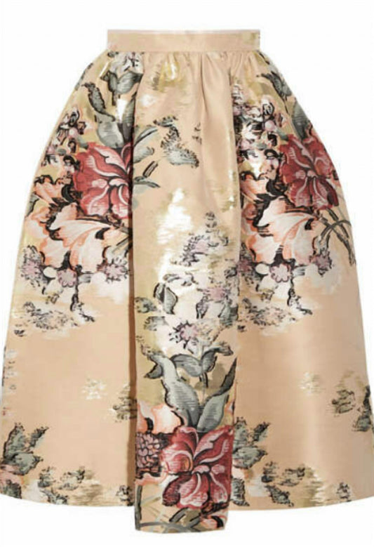 Fendi - Metallic Floral Jacquard Midi Skirt