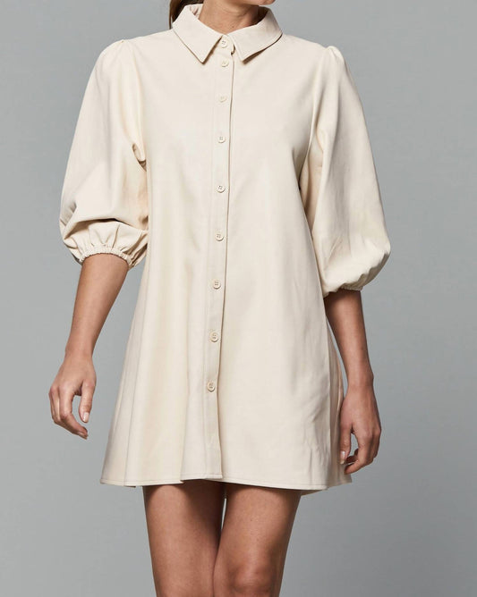 Dolce Cabo - Everywhere Leather Dress with Puff Sleeves