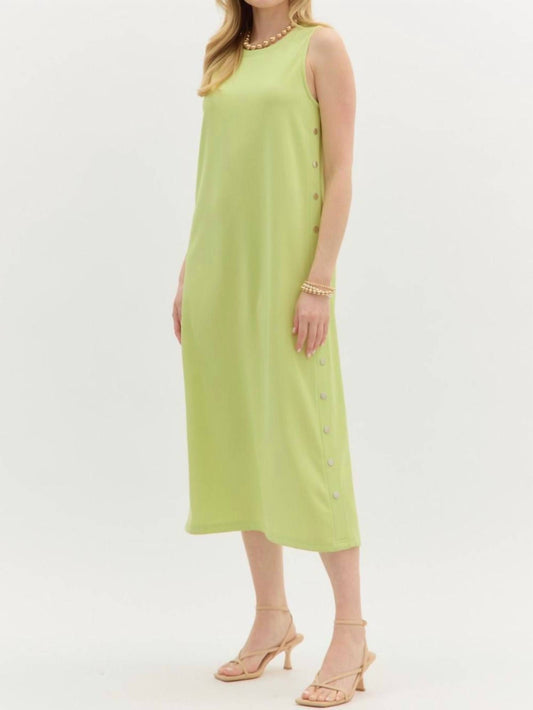 Entro - Solid Rib Textured Midi Dress