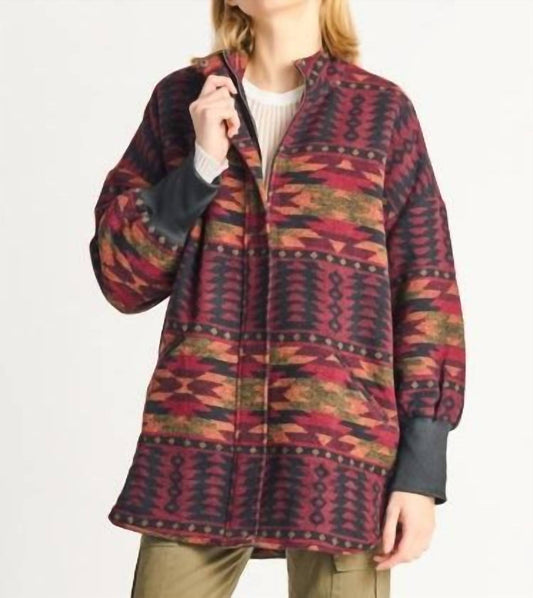 Dex - Geo Zip Front Printed Jacket