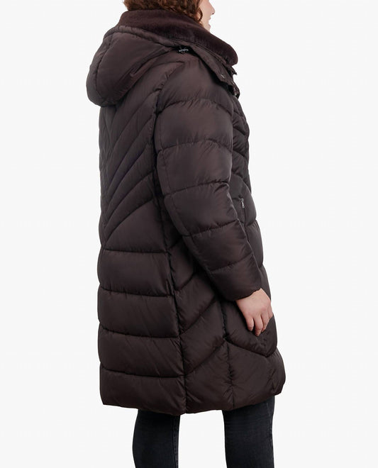 London Fog - Plus Size Zip-front Hooded Heavy Weight Puffer Jacket
