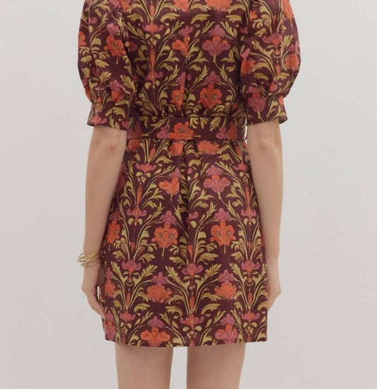Entro - Botanical Print Mini Dress