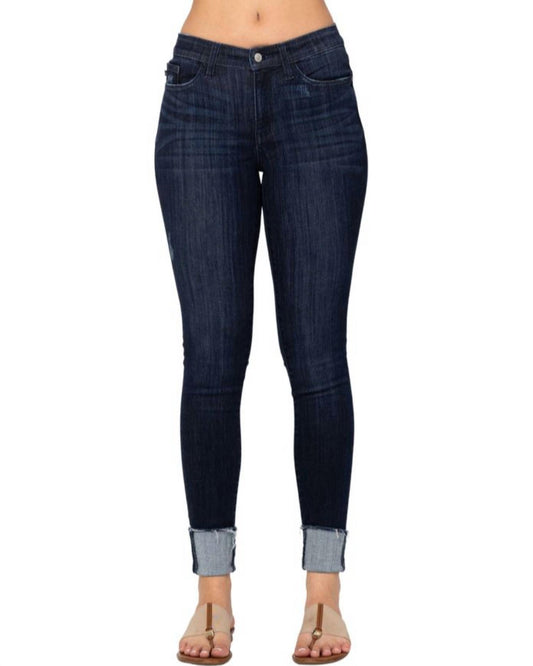 Judy Blue - Midrise Cuffed Skinny Jeans