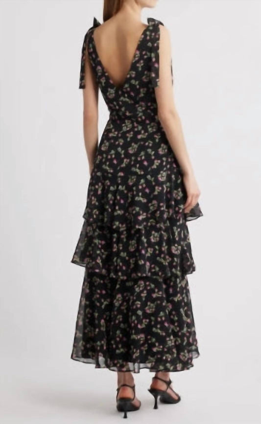Lulus - Arya Tiered Floral Chiffon Maxi Dress