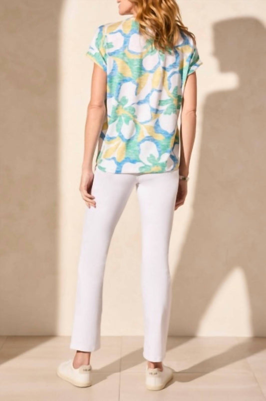 Tribal - Hatchi Cap Sleeve V Neck Top