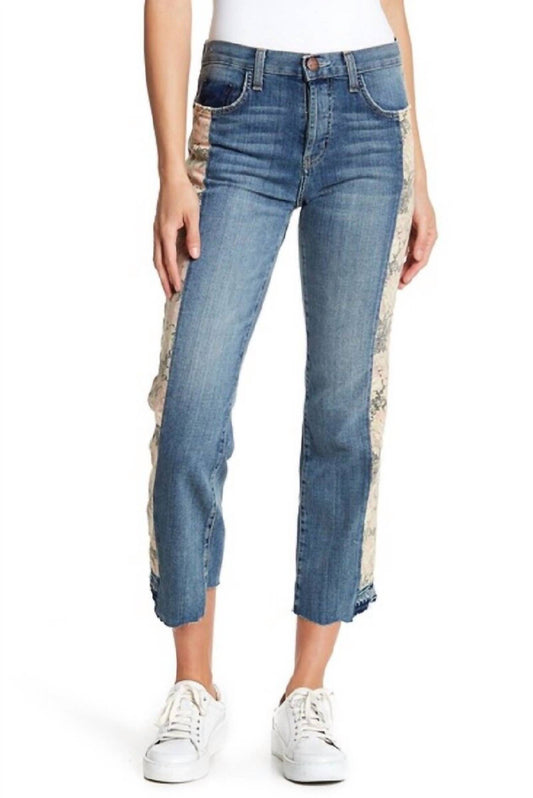 Current/Elliott - Uneven Seemed Original Straight Floral Jeans