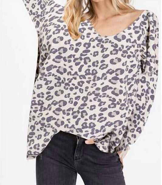Bibi - LEOPARD PRINT KNIT TOP