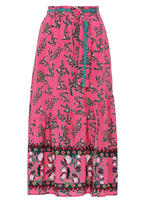 Emily Lovelock - Carolina Pink Floral Print Skirt