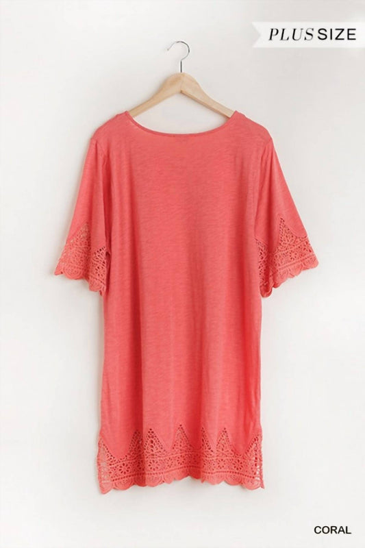 Tunic Plus Dress with Crochet Trim