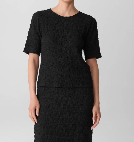 Eileen Fisher - Bubble Jacquard Crew Neck Top