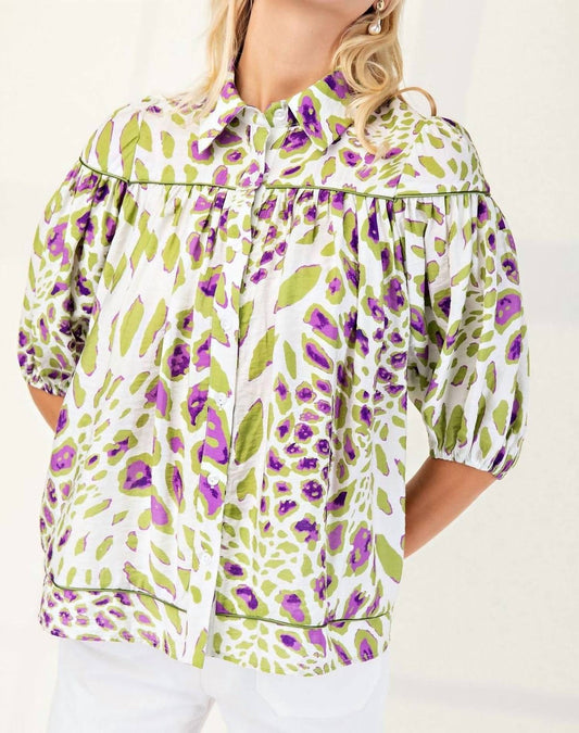 Gigio - Colorful Cowgirl Leopard Top