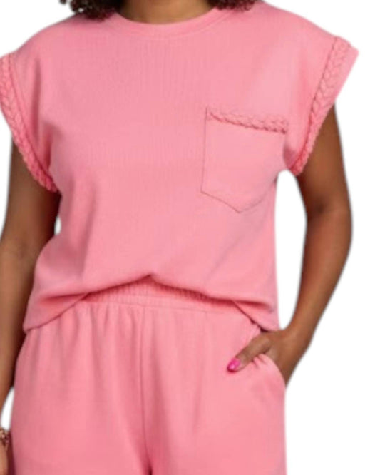 She + Sky - Braided Knit Romper