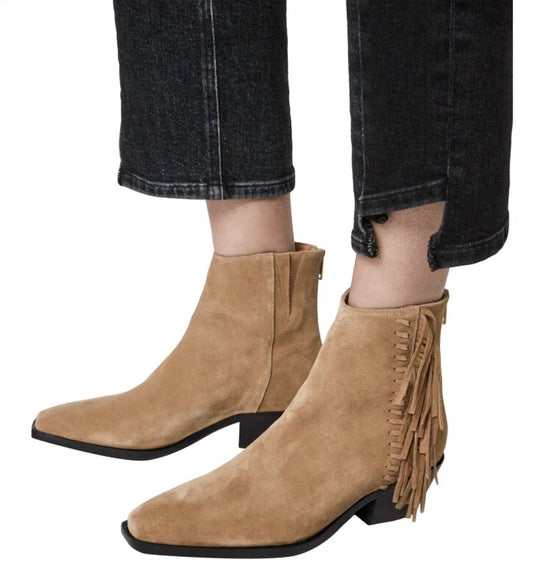 Allsaints - Women's Layla Suede Leather Fringe Boots
