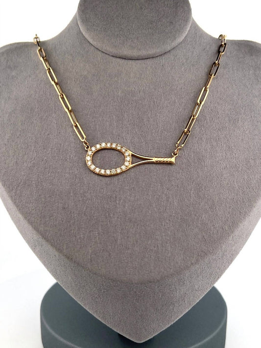 Love Love Tennis - Women's Big Diamond Box Chain Necklace